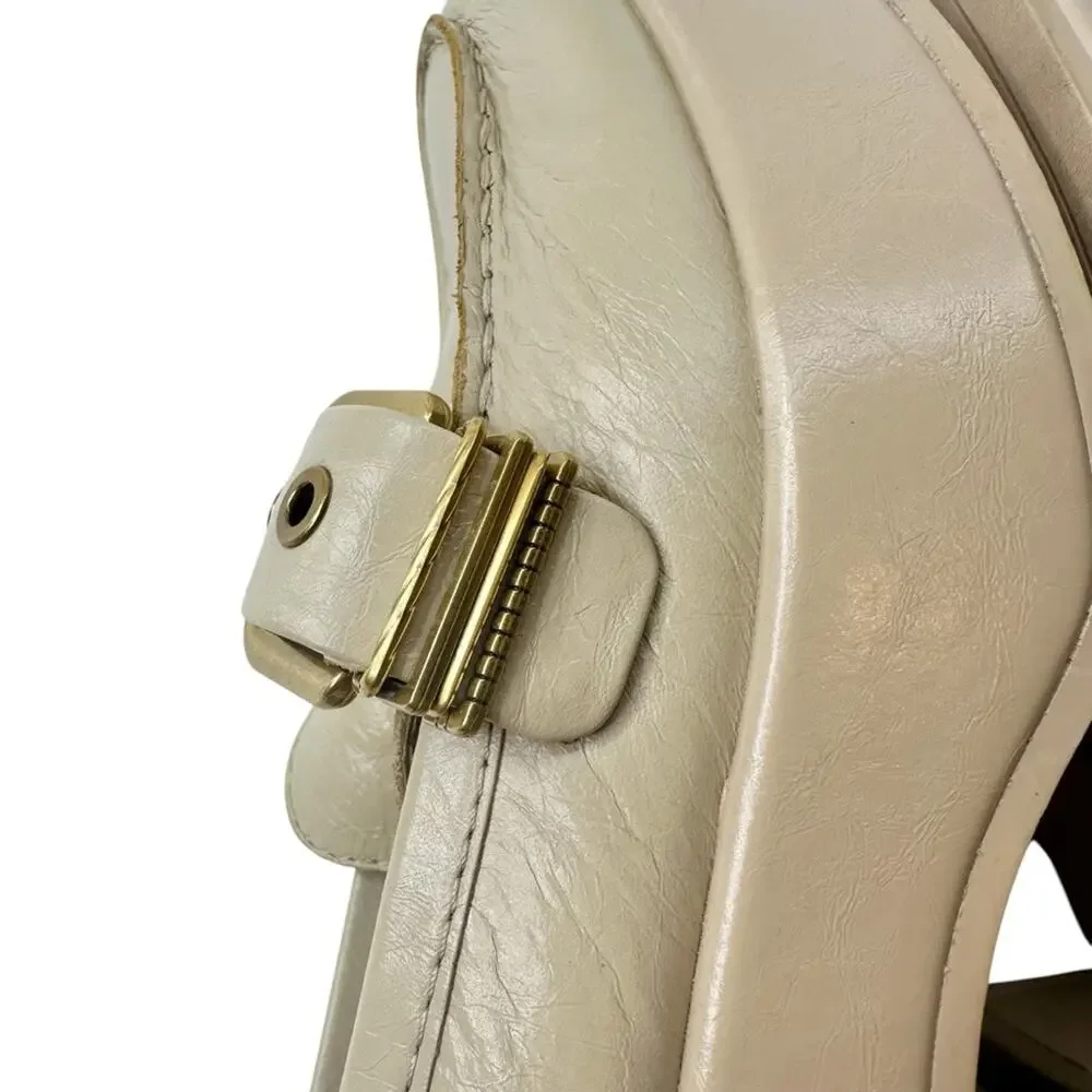 Dolce Vita Crinkle Patent leather yonder block heel loafers in sesame sz 7.5 - Picture 9 of 13